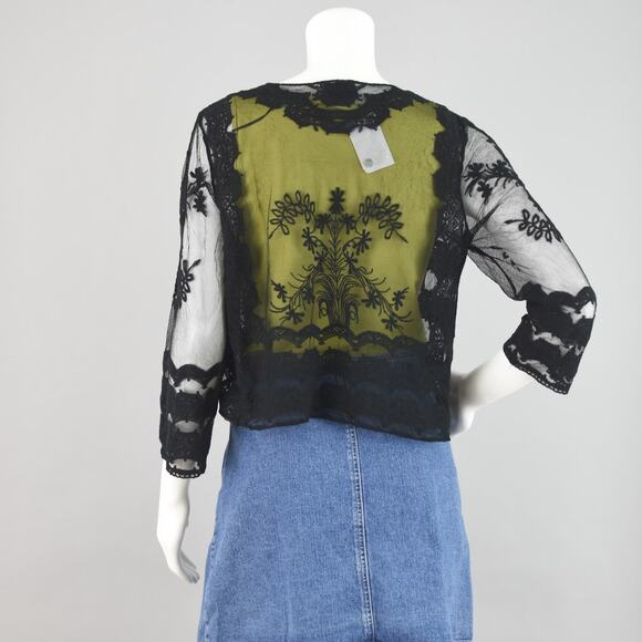 Rabbit Designs Sheer Floral Lace Formal Cardigan NWT Women's Large - Picture 6 of 9